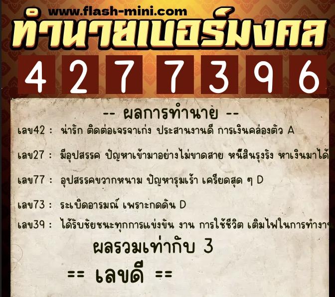 ทำนายเบอร์มงคล 0XX-4277396 ทำนายเบอร์มงคล หมายเลข 086-427739 ทำนายเบอร์มงคล 0XX-4277396 ทำนายเบอร์มงคล หมายเลข 086-427739