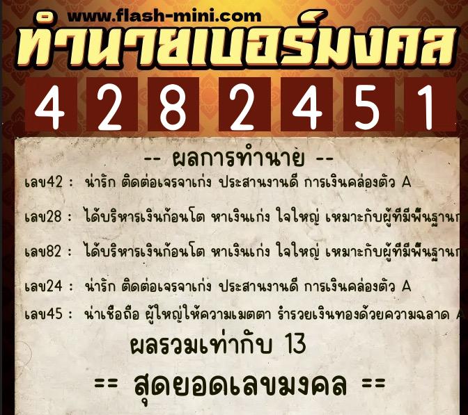 ทำนายเบอร์มงคล 0XX-4282451 ทำนายเบอร์มงคล หมายเลข 068-428245 ทำนายเบอร์มงคล 0XX-4282451 ทำนายเบอร์มงคล หมายเลข 068-428245