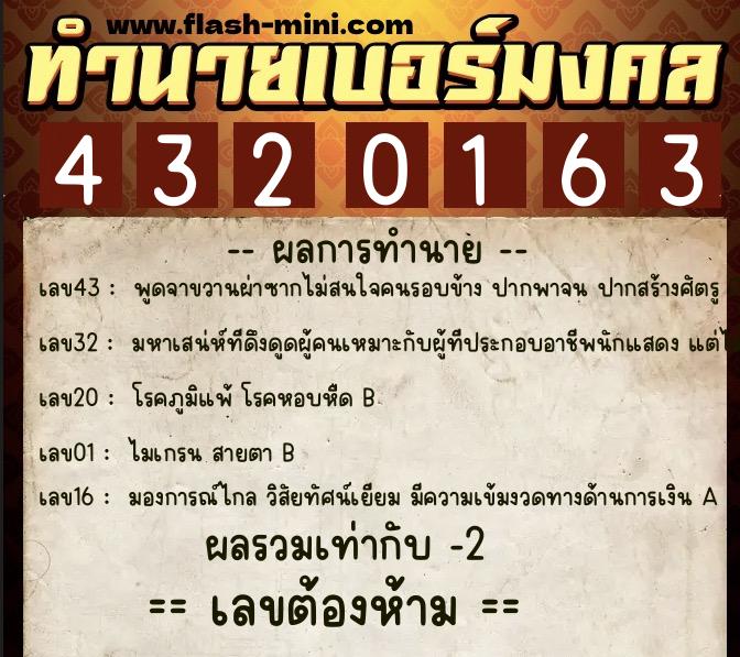 ทำนายเบอร์มงคล 0XX-4320163 ทำนายเบอร์มงคล หมายเลข 066-432016 ทำนายเบอร์มงคล 0XX-4320163 ทำนายเบอร์มงคล หมายเลข 066-432016