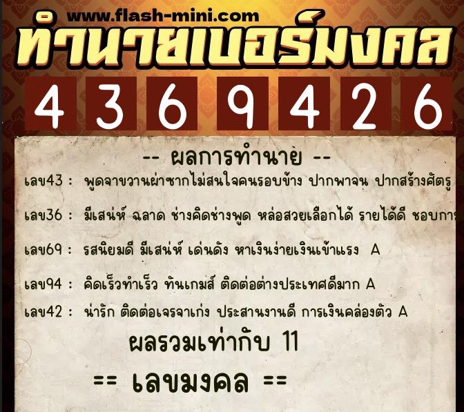 ทำนายเบอร์มงคล 0XX-4369426 ทำนายเบอร์มงคล หมายเลข 084-436942 ทำนายเบอร์มงคล 0XX-4369426 ทำนายเบอร์มงคล หมายเลข 084-436942