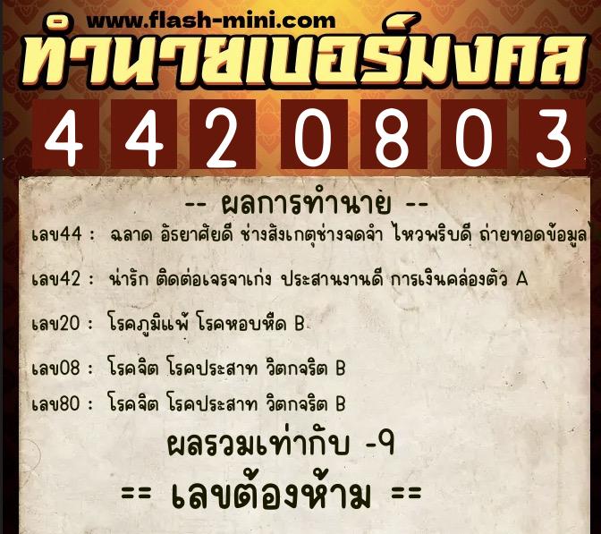 ทำนายเบอร์มงคล 0XX-4420803 ทำนายเบอร์มงคล หมายเลข 082-442080 ทำนายเบอร์มงคล 0XX-4420803 ทำนายเบอร์มงคล หมายเลข 082-442080