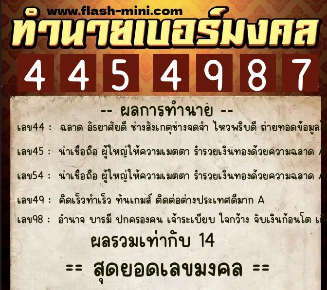 ทำนายเบอร์มงคล 0XX-4454987 ทำนายเบอร์มงคล หมายเลข 080-445498 ทำนายเบอร์มงคล 0XX-4454987 ทำนายเบอร์มงคล หมายเลข 080-445498