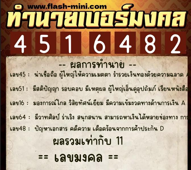 ทำนายเบอร์มงคล 0XX-4516482 ทำนายเบอร์มงคล หมายเลข 089-451648 ทำนายเบอร์มงคล 0XX-4516482 ทำนายเบอร์มงคล หมายเลข 089-451648