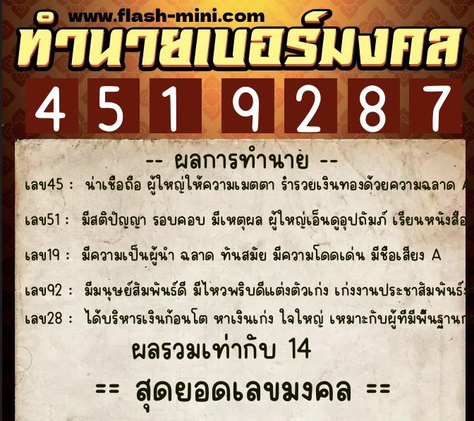 ทำนายเบอร์มงคล 0XX-4519287 ทำนายเบอร์มงคล หมายเลข 096-451928 ทำนายเบอร์มงคล 0XX-4519287 ทำนายเบอร์มงคล หมายเลข 096-451928