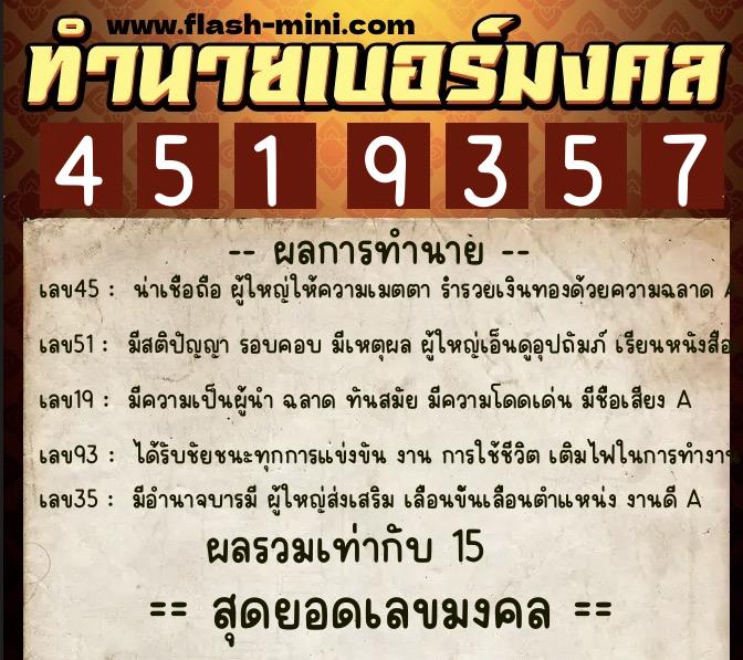 ทำนายเบอร์มงคล 0XX-4519357 ทำนายเบอร์มงคล หมายเลข 083-451935 ทำนายเบอร์มงคล 0XX-4519357 ทำนายเบอร์มงคล หมายเลข 083-451935