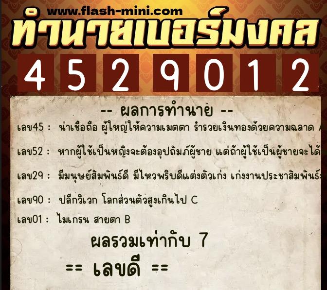 ทำนายเบอร์มงคล 0XX-4529012 ทำนายเบอร์มงคล หมายเลข 067-452901 ทำนายเบอร์มงคล 0XX-4529012 ทำนายเบอร์มงคล หมายเลข 067-452901