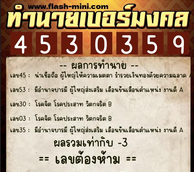 ทำนายเบอร์มงคล 0XX-4530359 ทำนายเบอร์มงคล หมายเลข 062-453035 ทำนายเบอร์มงคล 0XX-4530359 ทำนายเบอร์มงคล หมายเลข 062-453035