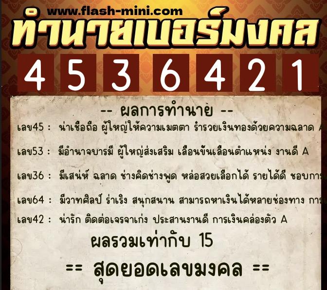 ทำนายเบอร์มงคล 0XX-4536421 ทำนายเบอร์มงคล หมายเลข 066-453642 ทำนายเบอร์มงคล 0XX-4536421 ทำนายเบอร์มงคล หมายเลข 066-453642