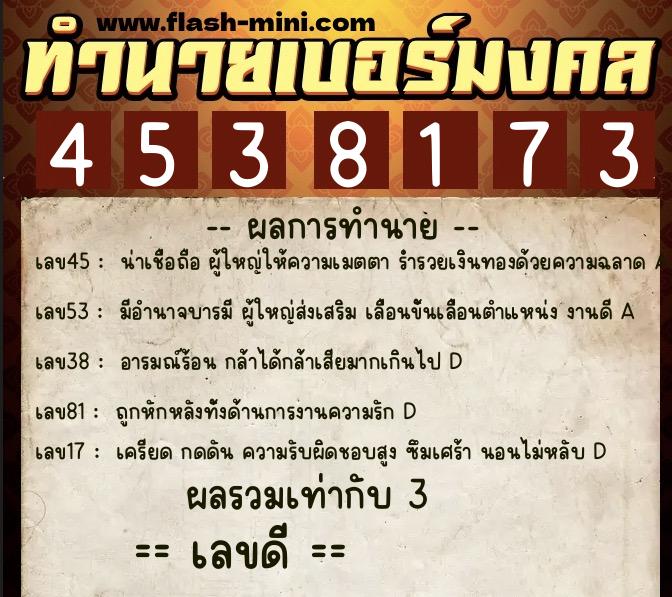 ทำนายเบอร์มงคล 0XX-4538173 ทำนายเบอร์มงคล หมายเลข 093-453817 ทำนายเบอร์มงคล 0XX-4538173 ทำนายเบอร์มงคล หมายเลข 093-453817