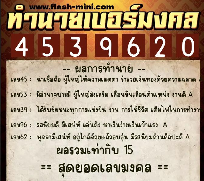 ทำนายเบอร์มงคล 0XX-4539620 ทำนายเบอร์มงคล หมายเลข 068-453962 ทำนายเบอร์มงคล 0XX-4539620 ทำนายเบอร์มงคล หมายเลข 068-453962
