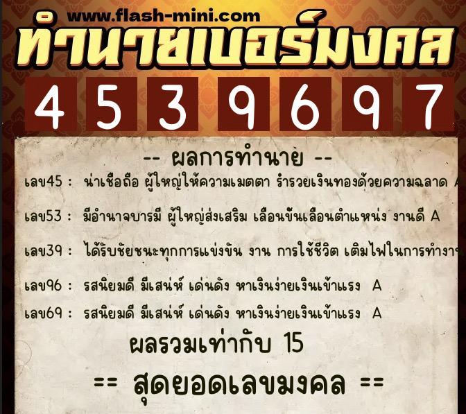 ทำนายเบอร์มงคล 0XX-4539697 ทำนายเบอร์มงคล หมายเลข 098-453969 ทำนายเบอร์มงคล 0XX-4539697 ทำนายเบอร์มงคล หมายเลข 098-453969