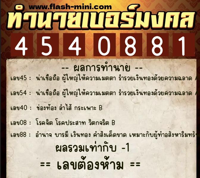 ทำนายเบอร์มงคล 0XX-4540881 ทำนายเบอร์มงคล หมายเลข 098-454088 ทำนายเบอร์มงคล 0XX-4540881 ทำนายเบอร์มงคล หมายเลข 098-454088