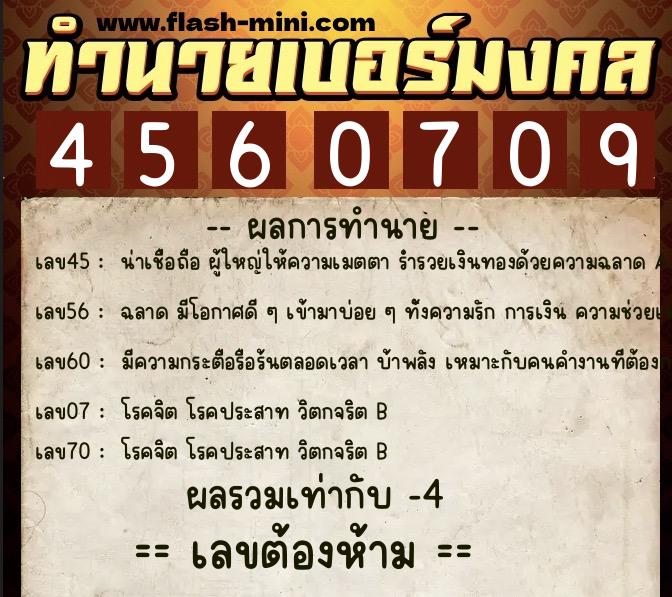 ทำนายเบอร์มงคล 0XX-4560709 ทำนายเบอร์มงคล หมายเลข 082-456070 ทำนายเบอร์มงคล 0XX-4560709 ทำนายเบอร์มงคล หมายเลข 082-456070