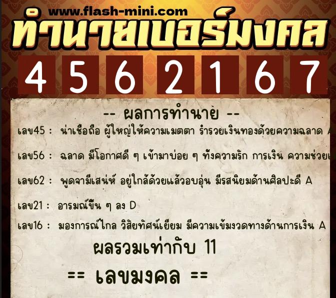ทำนายเบอร์มงคล 0XX-4562167 ทำนายเบอร์มงคล หมายเลข 085-456216 ทำนายเบอร์มงคล 0XX-4562167 ทำนายเบอร์มงคล หมายเลข 085-456216
