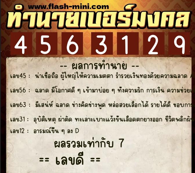 ทำนายเบอร์มงคล 0XX-4563129 ทำนายเบอร์มงคล หมายเลข 061-456312 ทำนายเบอร์มงคล 0XX-4563129 ทำนายเบอร์มงคล หมายเลข 061-456312