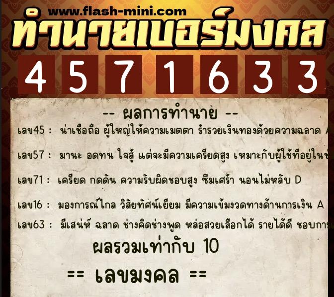 ทำนายเบอร์มงคล 0XX-4571633 ทำนายเบอร์มงคล หมายเลข 096-457163 ทำนายเบอร์มงคล 0XX-4571633 ทำนายเบอร์มงคล หมายเลข 096-457163