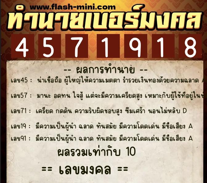 ทำนายเบอร์มงคล 0XX-4571918 ทำนายเบอร์มงคล หมายเลข 083-457191 ทำนายเบอร์มงคล 0XX-4571918 ทำนายเบอร์มงคล หมายเลข 083-457191