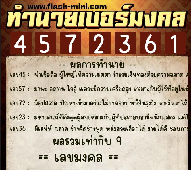 ทำนายเบอร์มงคล 0XX-4572361 ทำนายเบอร์มงคล หมายเลข 060-457236 ทำนายเบอร์มงคล 0XX-4572361 ทำนายเบอร์มงคล หมายเลข 060-457236