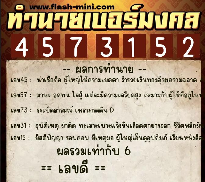 ทำนายเบอร์มงคล 0XX-4573152 ทำนายเบอร์มงคล หมายเลข 088-457315 ทำนายเบอร์มงคล 0XX-4573152 ทำนายเบอร์มงคล หมายเลข 088-457315