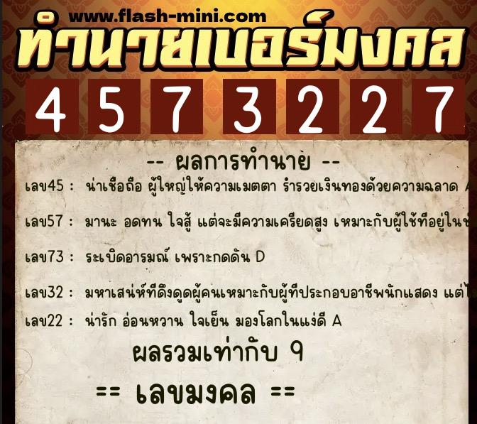 ทำนายเบอร์มงคล 0XX-4573227 ทำนายเบอร์มงคล หมายเลข 066-457322 ทำนายเบอร์มงคล 0XX-4573227 ทำนายเบอร์มงคล หมายเลข 066-457322