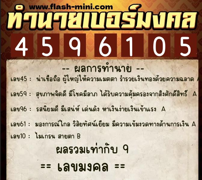 ทำนายเบอร์มงคล 0XX-4596105 ทำนายเบอร์มงคล หมายเลข 099-459610 ทำนายเบอร์มงคล 0XX-4596105 ทำนายเบอร์มงคล หมายเลข 099-459610