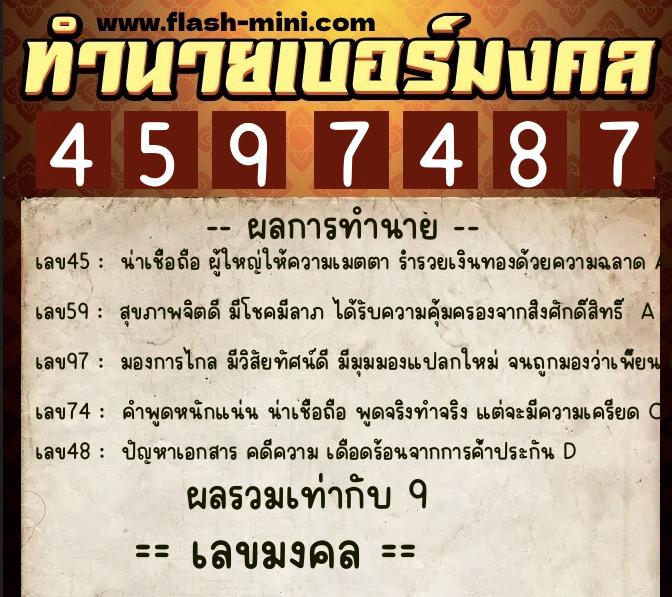 ทำนายเบอร์มงคล 0XX-4597487 ทำนายเบอร์มงคล หมายเลข 086-459748 ทำนายเบอร์มงคล 0XX-4597487 ทำนายเบอร์มงคล หมายเลข 086-459748