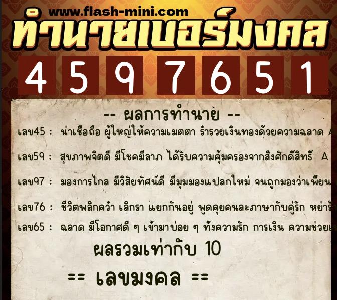 ทำนายเบอร์มงคล 0XX-4597651 ทำนายเบอร์มงคล หมายเลข 088-459765 ทำนายเบอร์มงคล 0XX-4597651 ทำนายเบอร์มงคล หมายเลข 088-459765