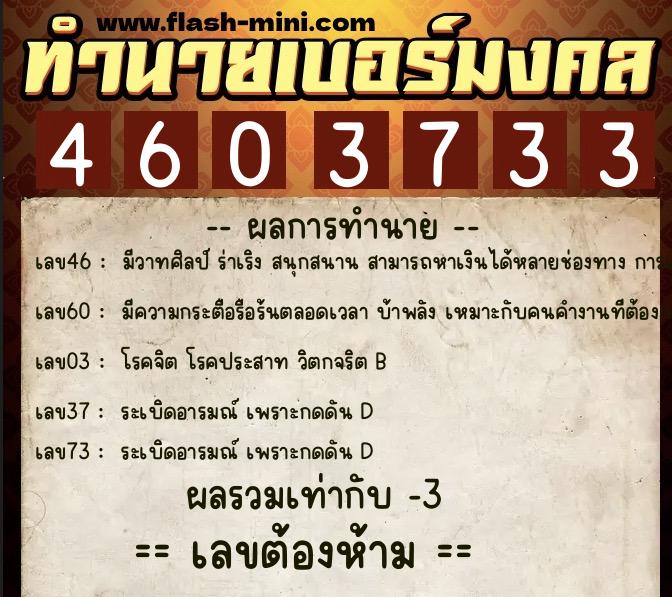 ทำนายเบอร์มงคล 0XX-4603733 ทำนายเบอร์มงคล หมายเลข 096-460373 ทำนายเบอร์มงคล 0XX-4603733 ทำนายเบอร์มงคล หมายเลข 096-460373