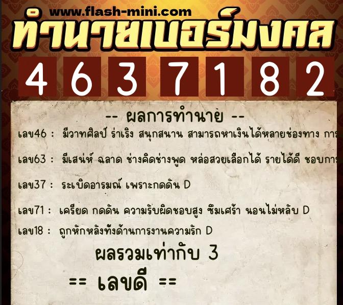 ทำนายเบอร์มงคล 0XX-4637182 ทำนายเบอร์มงคล หมายเลข 064-463718 ทำนายเบอร์มงคล 0XX-4637182 ทำนายเบอร์มงคล หมายเลข 064-463718