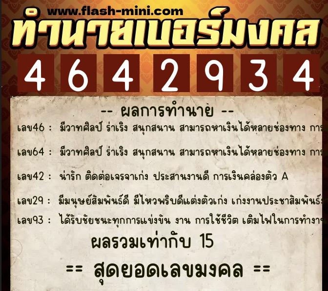 ทำนายเบอร์มงคล 0XX-4642934 ทำนายเบอร์มงคล หมายเลข 089-464293 ทำนายเบอร์มงคล 0XX-4642934 ทำนายเบอร์มงคล หมายเลข 089-464293