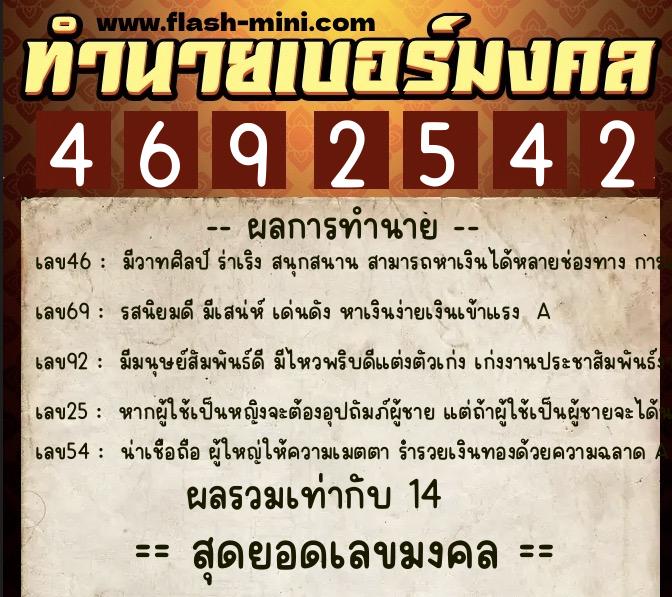ทำนายเบอร์มงคล 0XX-4692542 ทำนายเบอร์มงคล หมายเลข 096-469254 ทำนายเบอร์มงคล 0XX-4692542 ทำนายเบอร์มงคล หมายเลข 096-469254