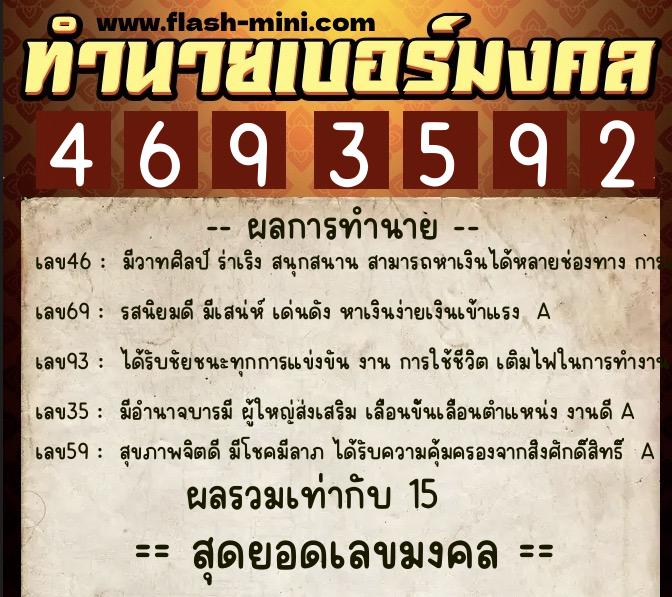ทำนายเบอร์มงคล 0XX-4693592 ทำนายเบอร์มงคล หมายเลข 065-469359 ทำนายเบอร์มงคล 0XX-4693592 ทำนายเบอร์มงคล หมายเลข 065-469359