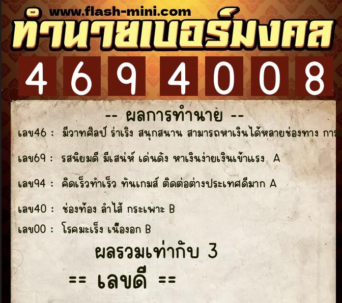 ทำนายเบอร์มงคล 0XX-4694008 ทำนายเบอร์มงคล หมายเลข 062-469400 ทำนายเบอร์มงคล 0XX-4694008 ทำนายเบอร์มงคล หมายเลข 062-469400