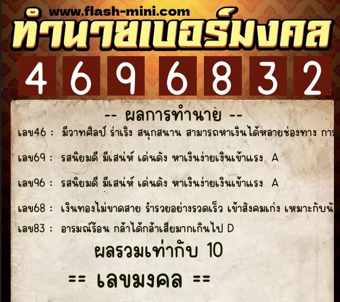ทำนายเบอร์มงคล 0XX-4696832 ทำนายเบอร์มงคล หมายเลข 084-469683 ทำนายเบอร์มงคล 0XX-4696832 ทำนายเบอร์มงคล หมายเลข 084-469683