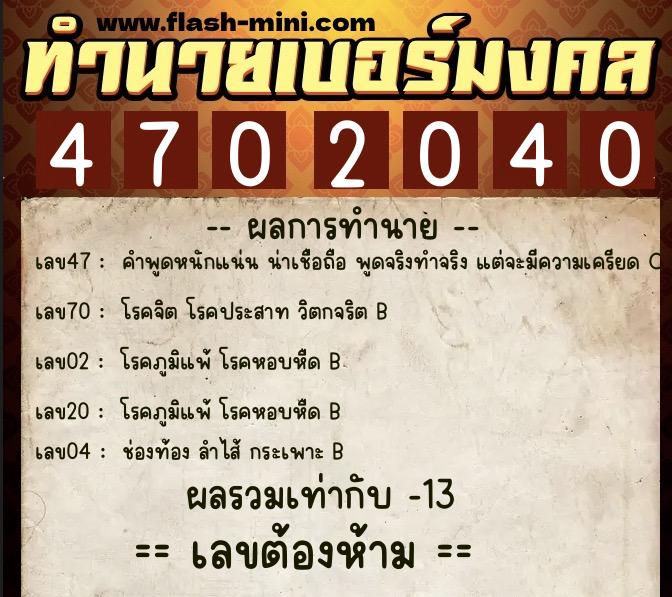 ทำนายเบอร์มงคล 0XX-4702040 ทำนายเบอร์มงคล หมายเลข 085-470204 ทำนายเบอร์มงคล 0XX-4702040 ทำนายเบอร์มงคล หมายเลข 085-470204