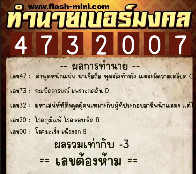 ทำนายเบอร์มงคล 0XX-4732007 ทำนายเบอร์มงคล หมายเลข 096-473200 ทำนายเบอร์มงคล 0XX-4732007 ทำนายเบอร์มงคล หมายเลข 096-473200