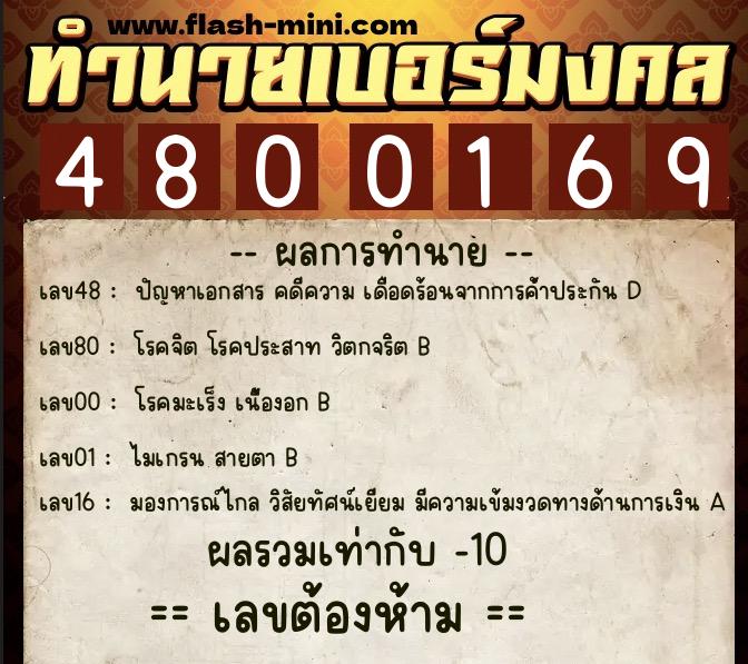 ทำนายเบอร์มงคล 0XX-4800169 ทำนายเบอร์มงคล หมายเลข 085-480016 ทำนายเบอร์มงคล 0XX-4800169 ทำนายเบอร์มงคล หมายเลข 085-480016
