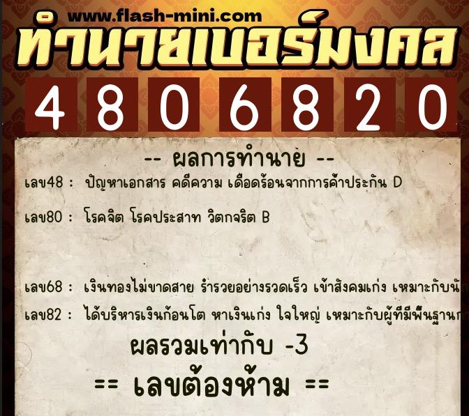 ทำนายเบอร์มงคล 0XX-4806820 ทำนายเบอร์มงคล หมายเลข 092-480682 ทำนายเบอร์มงคล 0XX-4806820 ทำนายเบอร์มงคล หมายเลข 092-480682
