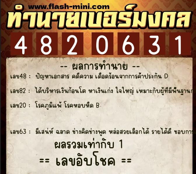 ทำนายเบอร์มงคล 0XX-4820631 ทำนายเบอร์มงคล หมายเลข 080-482063 ทำนายเบอร์มงคล 0XX-4820631 ทำนายเบอร์มงคล หมายเลข 080-482063