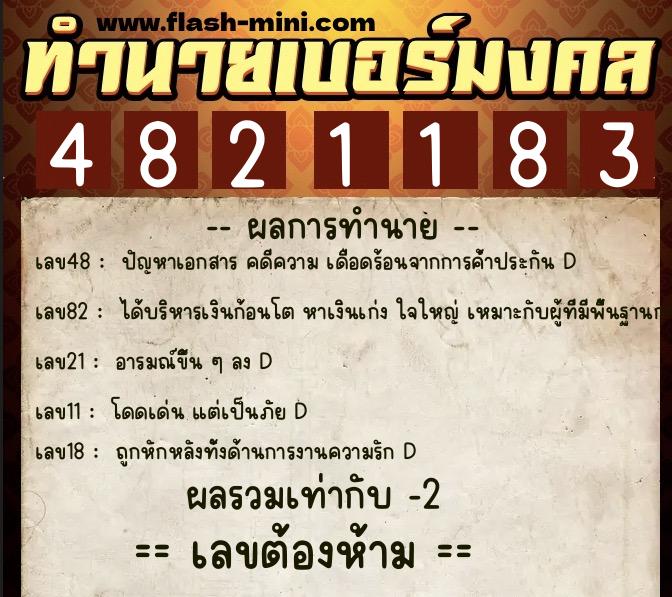 ทำนายเบอร์มงคล 0XX-4821183 ทำนายเบอร์มงคล หมายเลข 091-482118 ทำนายเบอร์มงคล 0XX-4821183 ทำนายเบอร์มงคล หมายเลข 091-482118