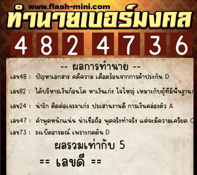 ทำนายเบอร์มงคล 0XX-4824736 ทำนายเบอร์มงคล หมายเลข 092-482473 ทำนายเบอร์มงคล 0XX-4824736 ทำนายเบอร์มงคล หมายเลข 092-482473