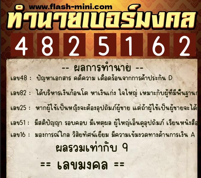 ทำนายเบอร์มงคล 0XX-4825162 ทำนายเบอร์มงคล หมายเลข 082-482516 ทำนายเบอร์มงคล 0XX-4825162 ทำนายเบอร์มงคล หมายเลข 082-482516
