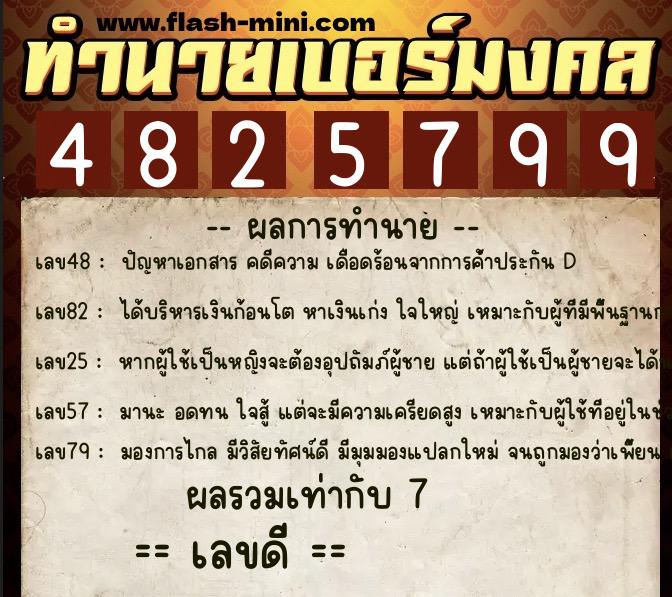 ทำนายเบอร์มงคล 0XX-4825799 ทำนายเบอร์มงคล หมายเลข 066-482579 ทำนายเบอร์มงคล 0XX-4825799 ทำนายเบอร์มงคล หมายเลข 066-482579