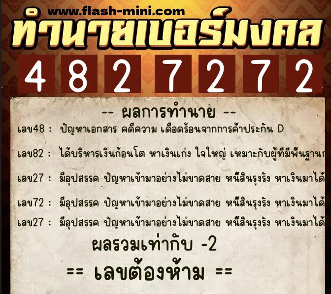 ทำนายเบอร์มงคล 0XX-4827272 ทำนายเบอร์มงคล หมายเลข 064-482727 ทำนายเบอร์มงคล 0XX-4827272 ทำนายเบอร์มงคล หมายเลข 064-482727