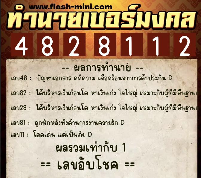 ทำนายเบอร์มงคล 0XX-4828112 ทำนายเบอร์มงคล หมายเลข 096-482811 ทำนายเบอร์มงคล 0XX-4828112 ทำนายเบอร์มงคล หมายเลข 096-482811