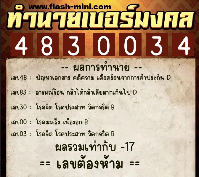 ทำนายเบอร์มงคล 0XX-4830034 ทำนายเบอร์มงคล หมายเลข 066-483003 ทำนายเบอร์มงคล 0XX-4830034 ทำนายเบอร์มงคล หมายเลข 066-483003