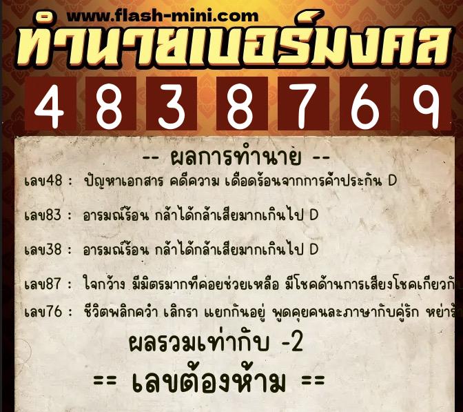 ทำนายเบอร์มงคล 0XX-4838769 ทำนายเบอร์มงคล หมายเลข 083-483876 ทำนายเบอร์มงคล 0XX-4838769 ทำนายเบอร์มงคล หมายเลข 083-483876