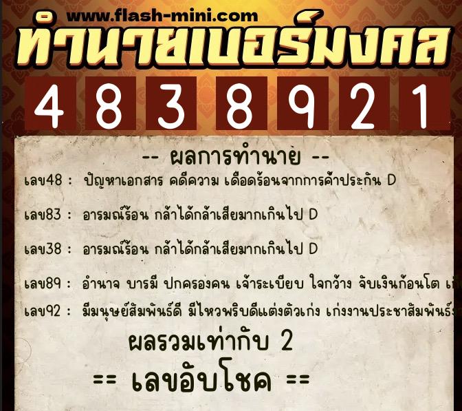ทำนายเบอร์มงคล 0XX-4838921 ทำนายเบอร์มงคล หมายเลข 086-483892 ทำนายเบอร์มงคล 0XX-4838921 ทำนายเบอร์มงคล หมายเลข 086-483892
