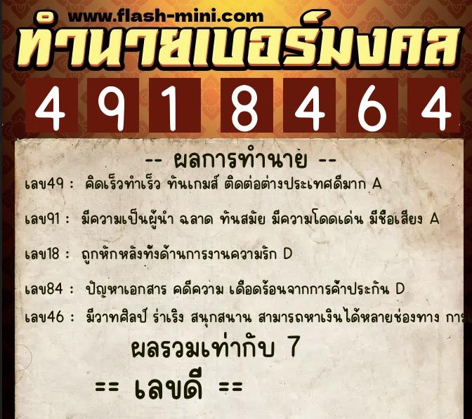 ทำนายเบอร์มงคล 0XX-4918464 ทำนายเบอร์มงคล หมายเลข 061-491846 ทำนายเบอร์มงคล 0XX-4918464 ทำนายเบอร์มงคล หมายเลข 061-491846