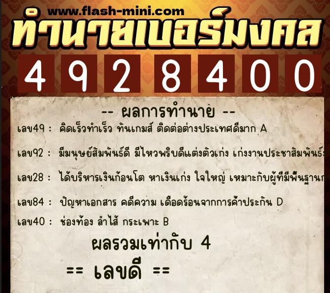 ทำนายเบอร์มงคล 0XX-4928400 ทำนายเบอร์มงคล หมายเลข 088-492840 ทำนายเบอร์มงคล 0XX-4928400 ทำนายเบอร์มงคล หมายเลข 088-492840